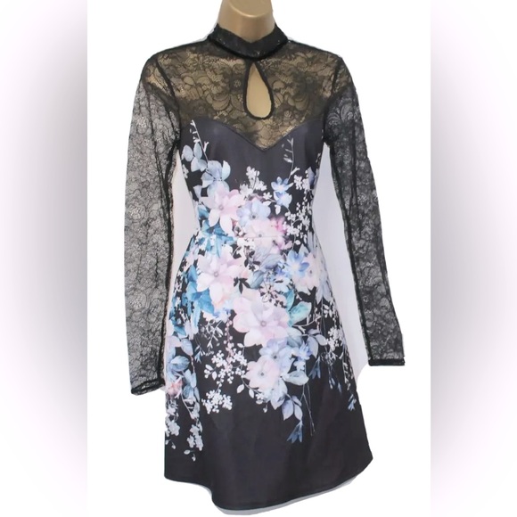 ruched mock neck dress